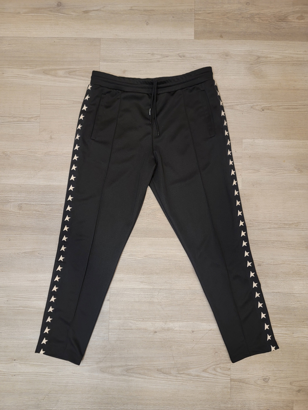 Golden Goose Doro Black Pants with Cream Star Side Trim Size XL